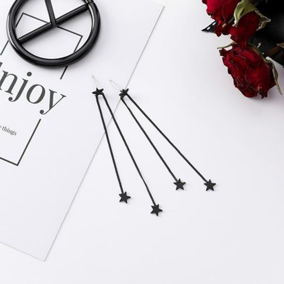 ❤️️NEW UNIQUE Cute Star Handmade Earrings BK3 - Picture 2 of 2